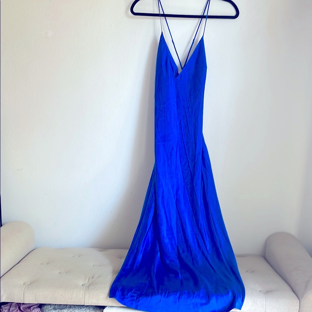 Revolve | SER.O.YA Rowan Silk Maxi Dress in Royal Blue - Picture 4 of 7